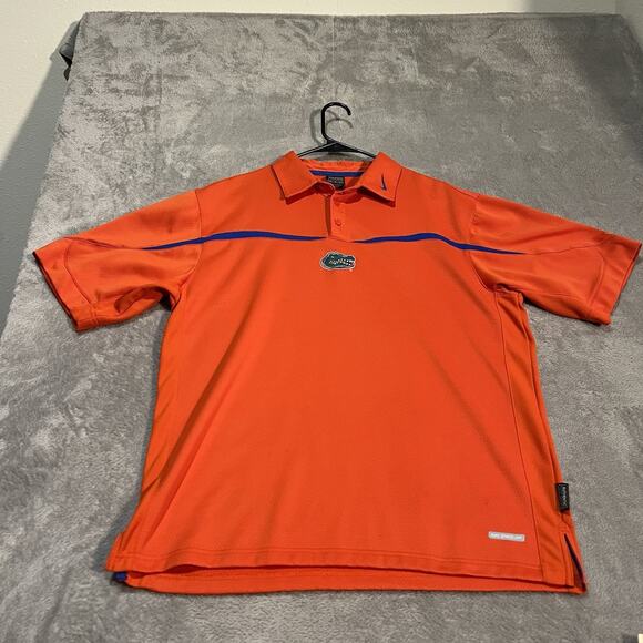 Nike Florida Gators Polo Shirt Men's Medium Orange Sphere Dry Football Shirt - Picture 1 of 8